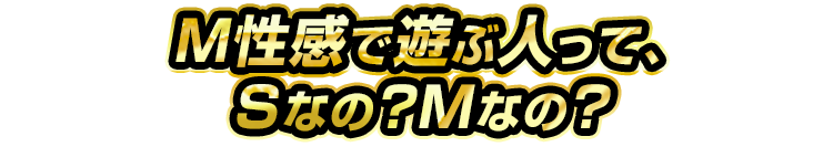 M性感で遊ぶ人って、Sなの？Mなの？