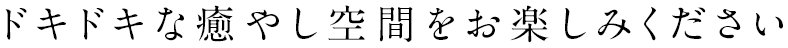 ドキドキな癒し空間をお楽しみください